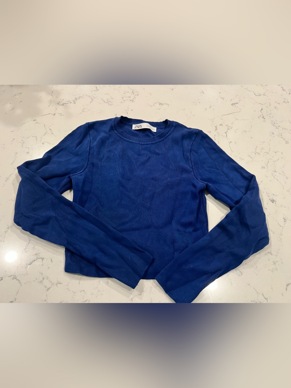 Zara Blue Long-Sleeve Sweater - cropped